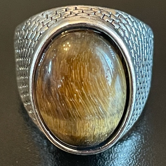 Other - Oval tiger eye stone S925 silver ring size 9.5
